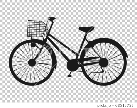 自転車のシルエットアイコンのイラスト素材